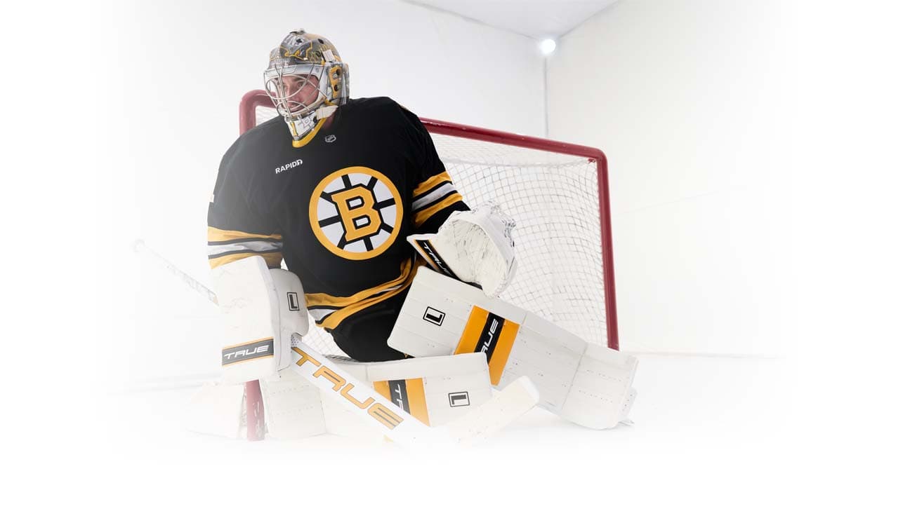 Jeremy Swayman action shot