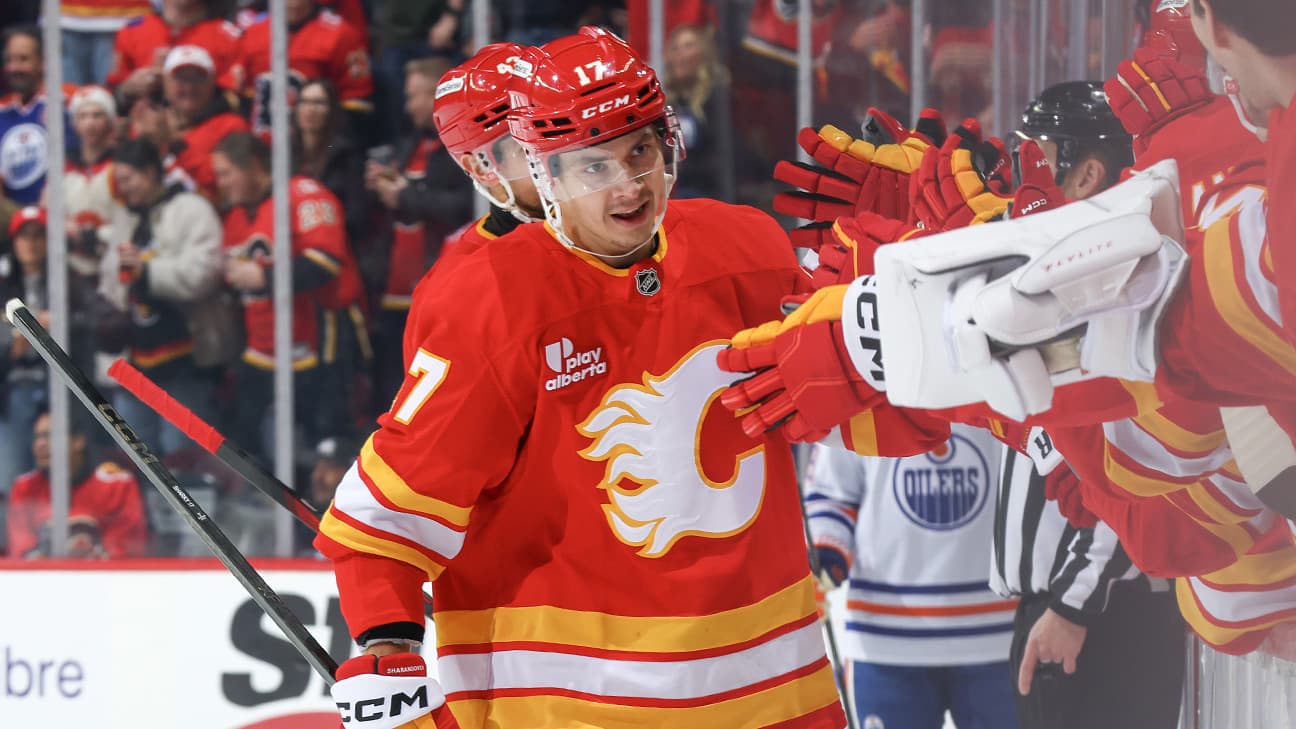 Yegor Sharangovich action shot