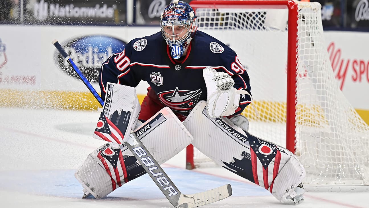 Elvis Merzlikins action shot